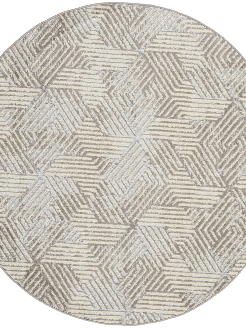 Grafix GRF39 Gray 5'3" x Round Rug