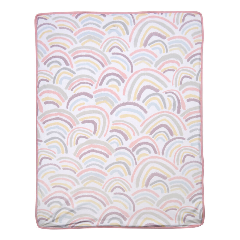 Lambs & Ivy Signature Rainbow Minky/Faux Shearling Soft Fleece Baby Blanket