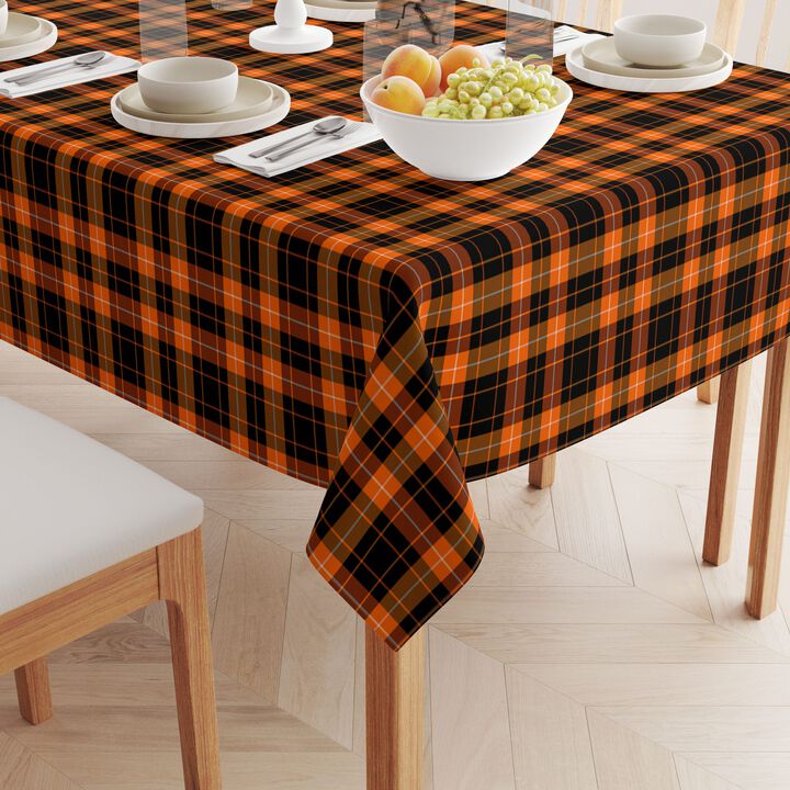 Fabric Textile Products, Inc. Square Tablecloth, 100% Cotton, Halloween Plaid