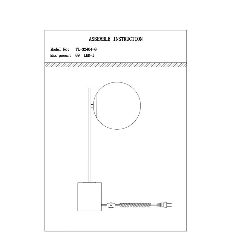 Anechdoche Table Lamp Gold and White Metal, Glass and Marble LED Light
