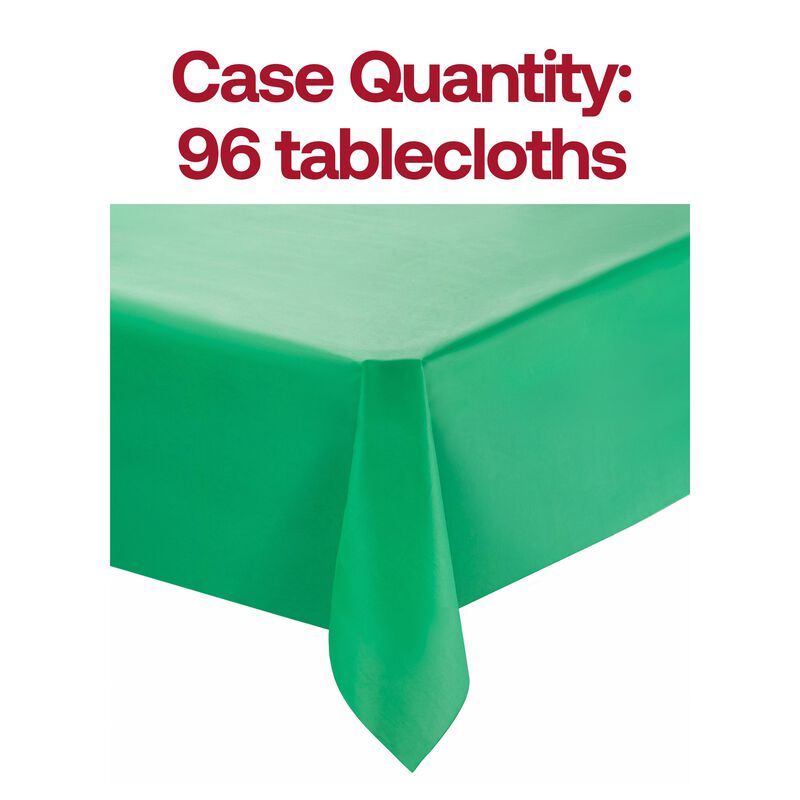 Hunter Green Rectangular Plastic Tablecloths (96 Tablecloths) image number 3