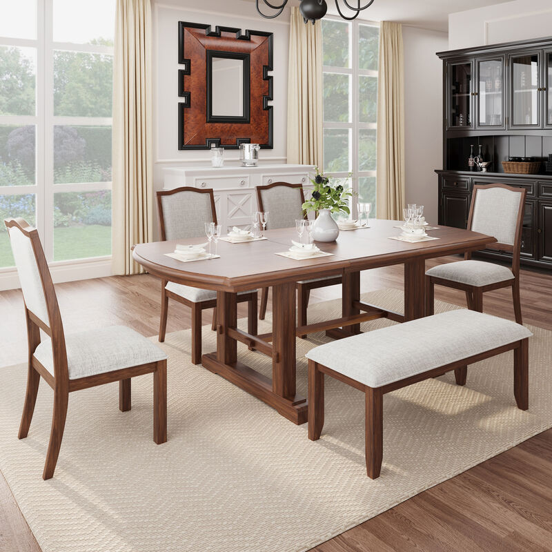 Merax 6-Piece Classic Extendable Dining Set