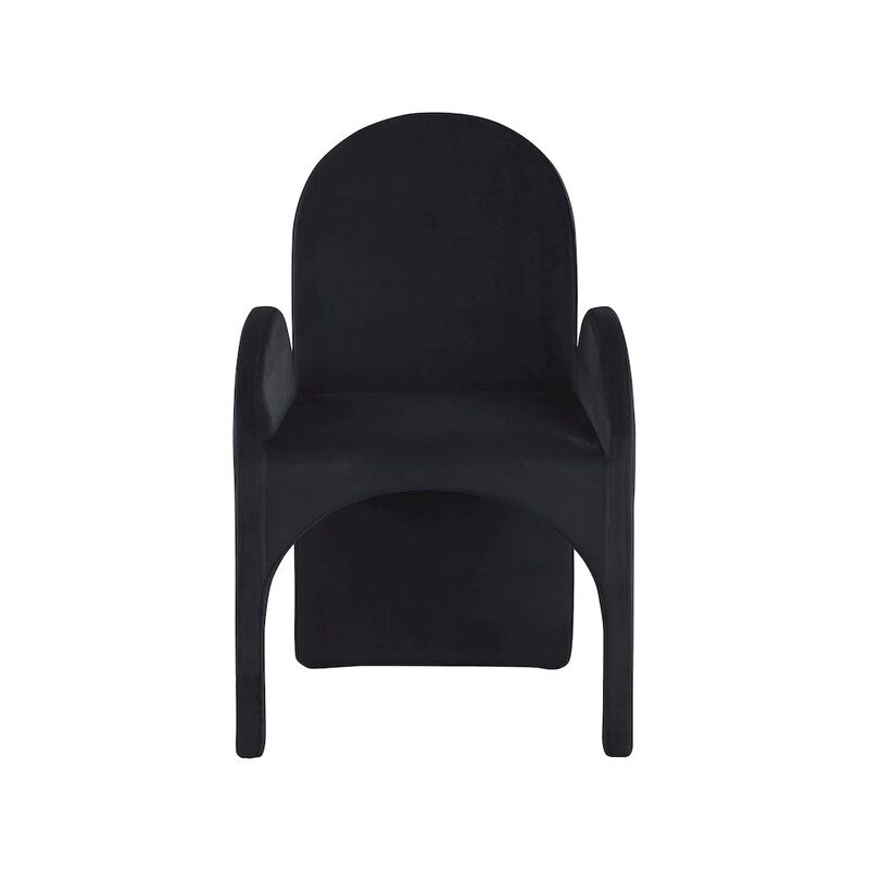 Meridian Furniture Summer Black Velvet Dining Arm Chair, Set of 2