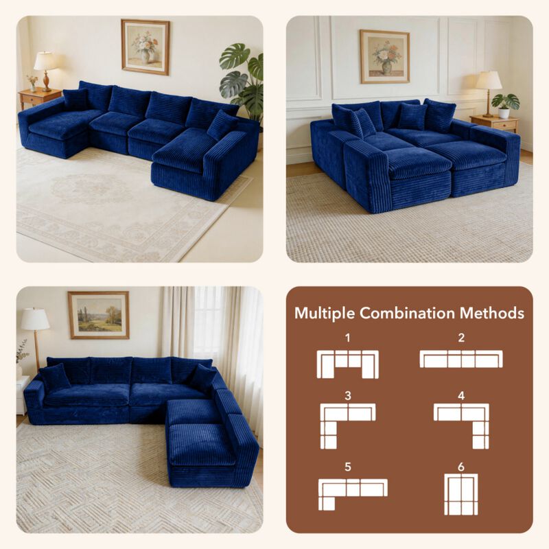 Nespfe Modular U-Shaped Compressed Sectional Sofa image number 5