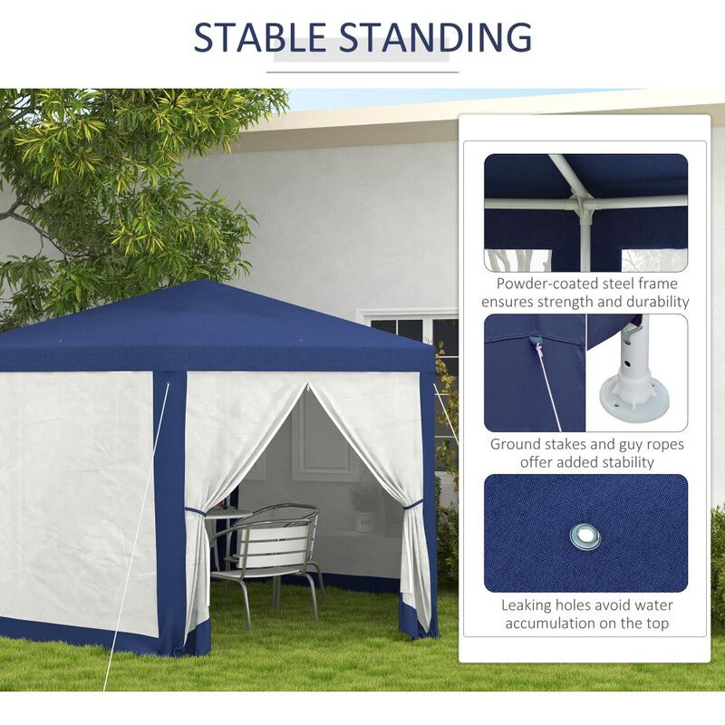 Hivvago 13' x 11' Hexagon Party Tent Canopy with Protective Mesh Walls image number 5