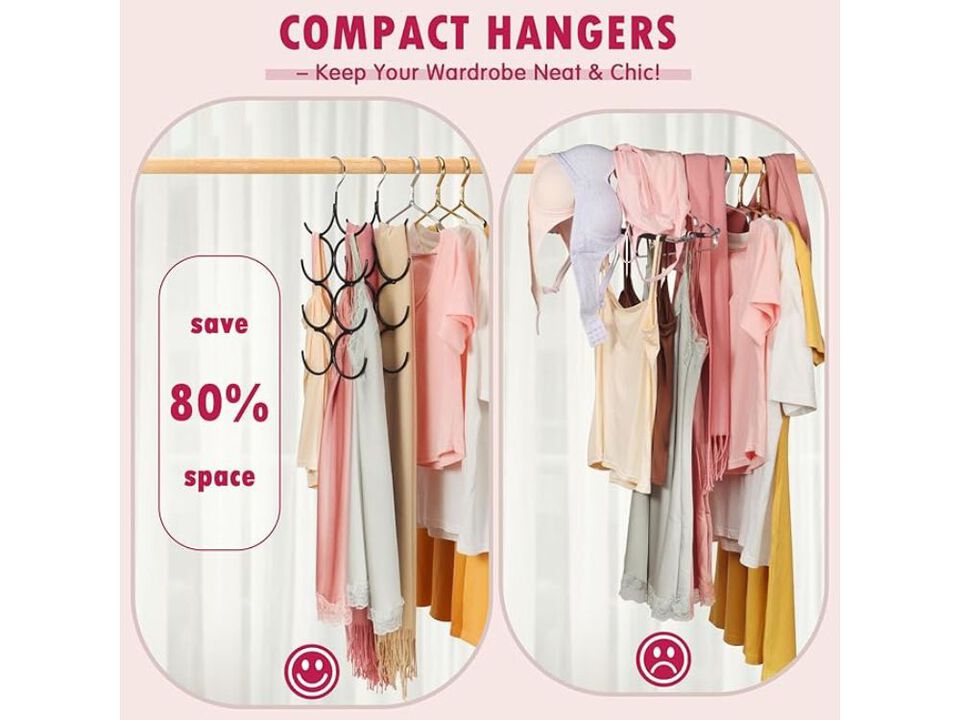 Tank Top Hanger,2 Pack Space Saving Hangers Bra Camisole Hanger