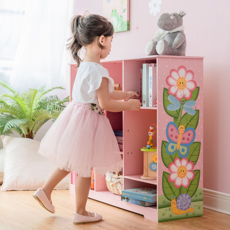 Kids Painted Magic Garden Adjustable Cube Bookshelf, Pink image number 5