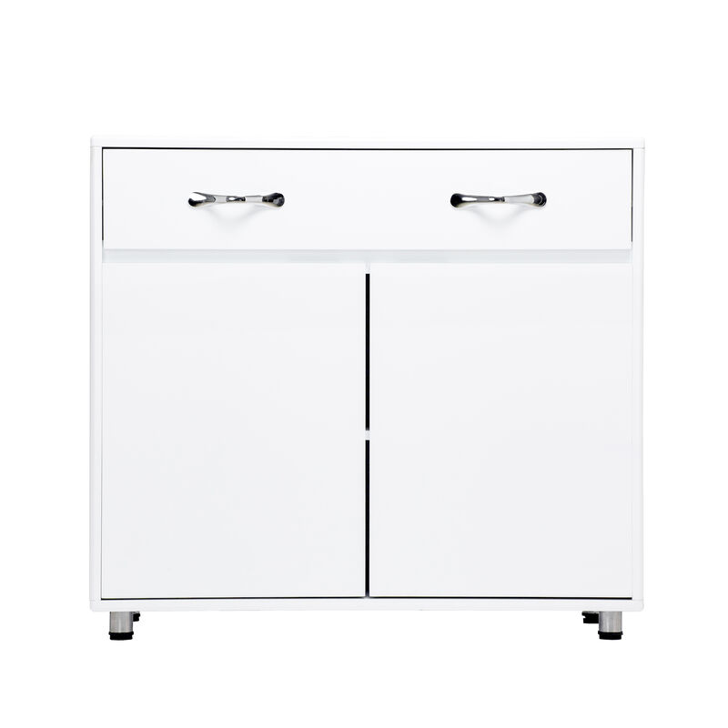Server with 2 Door Storage and 1 Drawer, White
