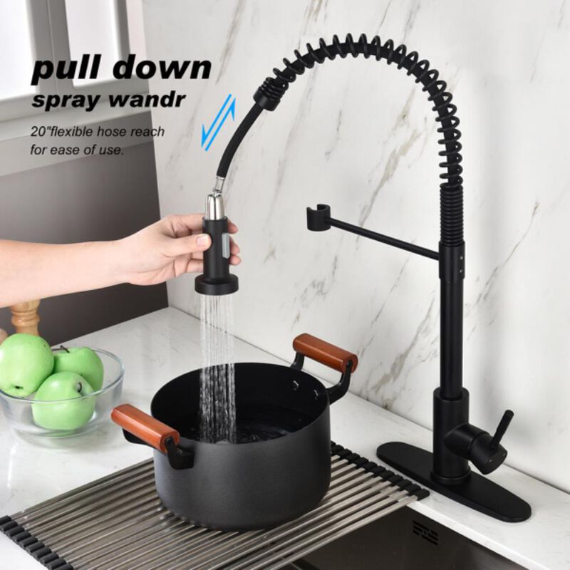 Kitchen Faucet with Pull-Out Spray Flexible Faucet for Easy Cleaning and Rinsing