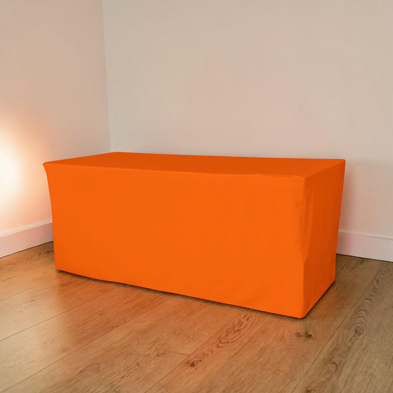 Polyester Fitted Table Cover 72 by 30 Inch Durable Poplin for Events and Parties image number 1