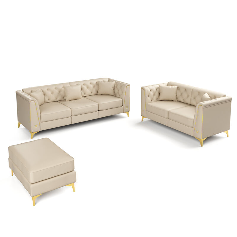 Wotvo PU Modular Chesterfield Sofa Set image number 0
