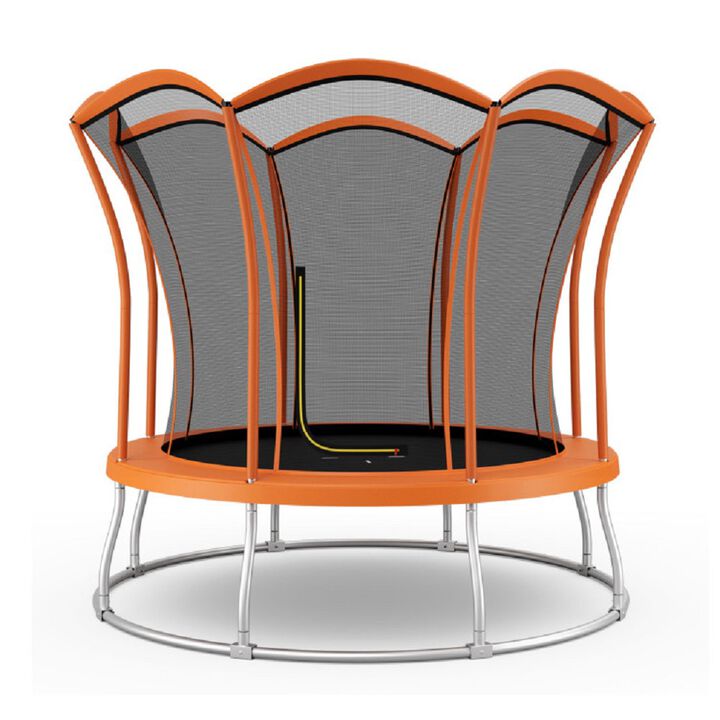 Flower-Shaped Trampoline 96", Outdoor Jumper with Enclosure Net