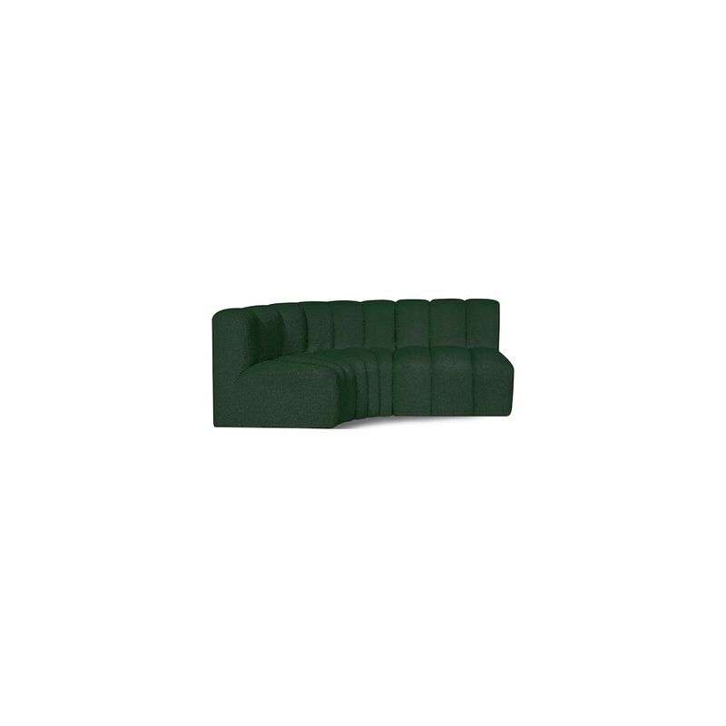 Meridian Furniture Arc Green Boucle Fabric Modular Sofa