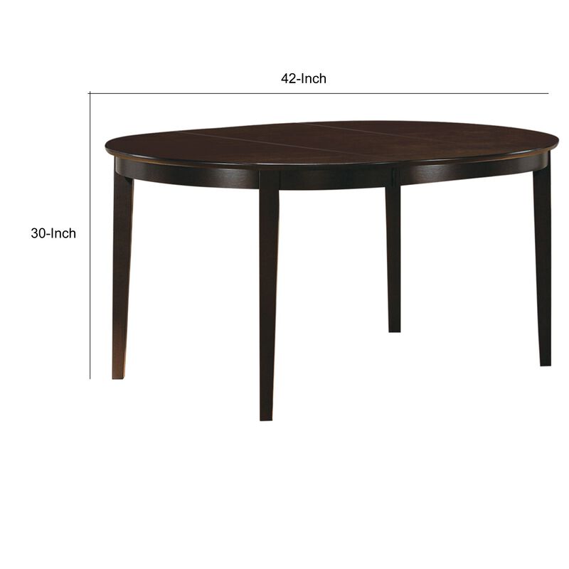 Modish Oval Shaped Wooden Dining Table, Brown-Benzara