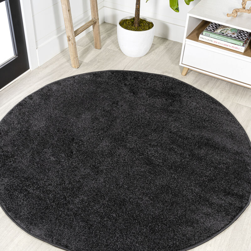Haze Solid Low Pile Round Area Rug