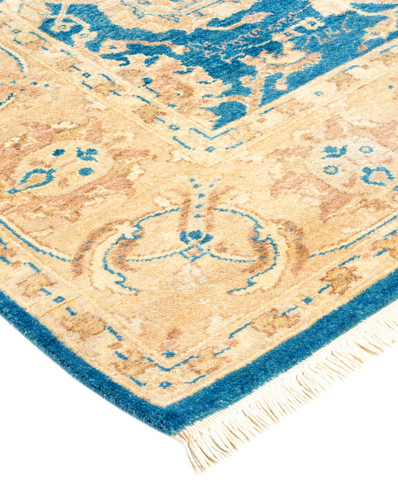 Eclectic, One-of-a-Kind Hand-Knotted Area Rug  - Blue, 4' 3" x 6' 2"