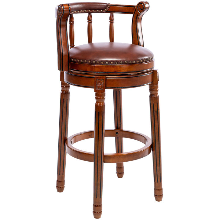 Streamdale Furniture 29.5'' Brown Wooden Swivel Barstool