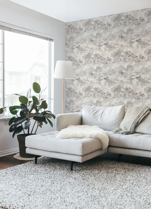 Nara Grey Grey Toile Wallpaper