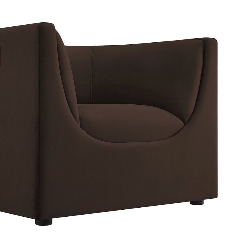 Hilda Curved Back Performance Velvet Armchair image number 6