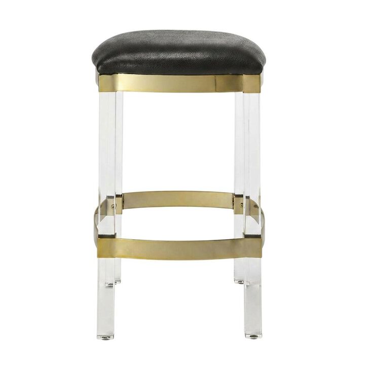 Starlight Canyon Home Leather Upholstered Counter Stool, Modern Contemporary Bar Kitchen Chair