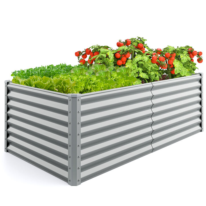 Rectangular Raised Garden Bed with Open Bottom Design for Improved Drainage and Healthy Root Growth