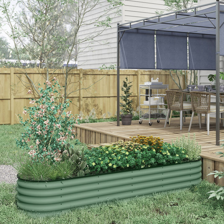 Hivvago Raised Metal Garden Bed with Safety Edges