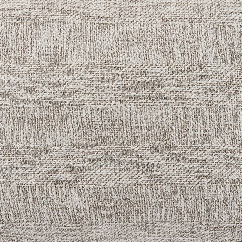 Throw Pillow Set of 4, 20 Inch Square, Brown and White Cotton Woven Texture - Benzara