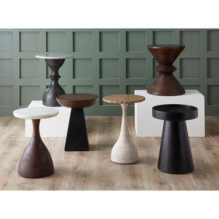 World Interiors Palm Desert Modern Marble Side Table