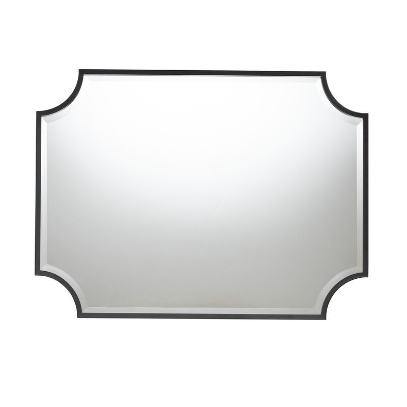 Baxton Studio Parcenet Modern Black Finished Metal Accent Wall Mirror