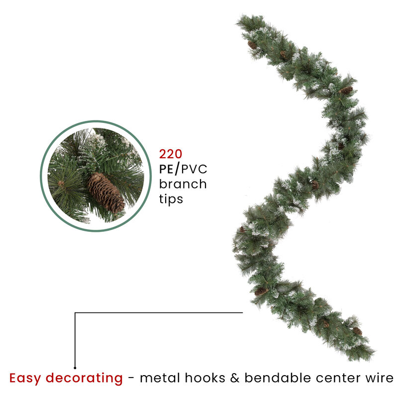 9' x 10" Snow Valley Pine Artificial Christmas Garland  Unlit image number 5