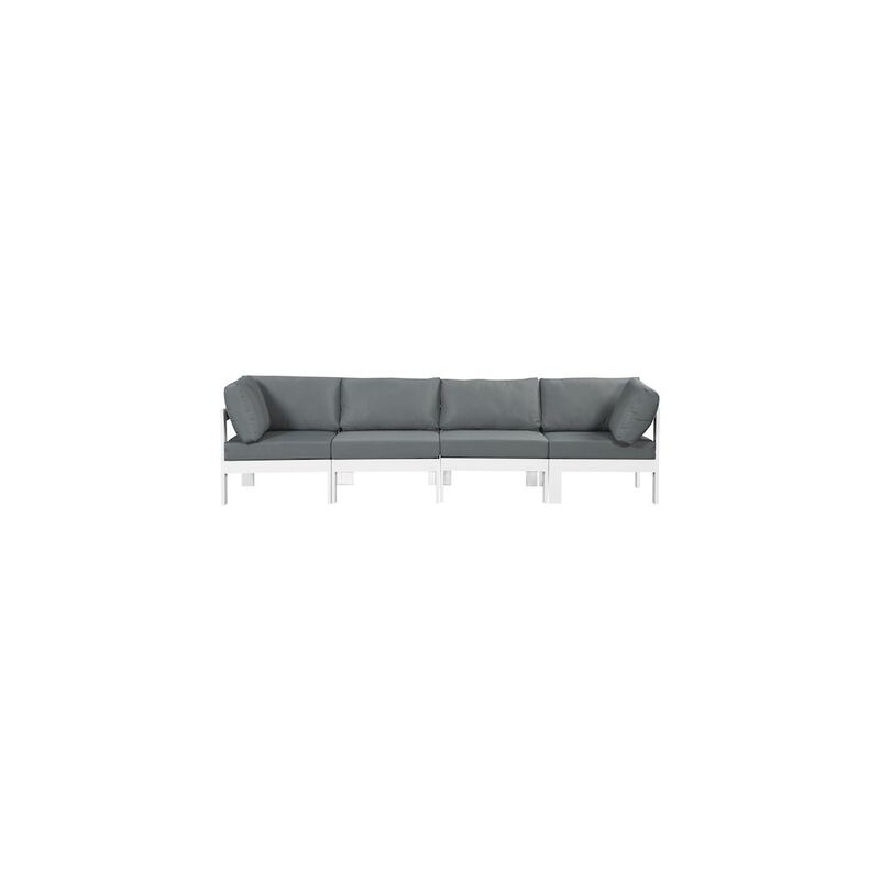 Meridian Furniture Nizuc Grey Water Resistant Fabric Outdoor Patio Modular Sofa