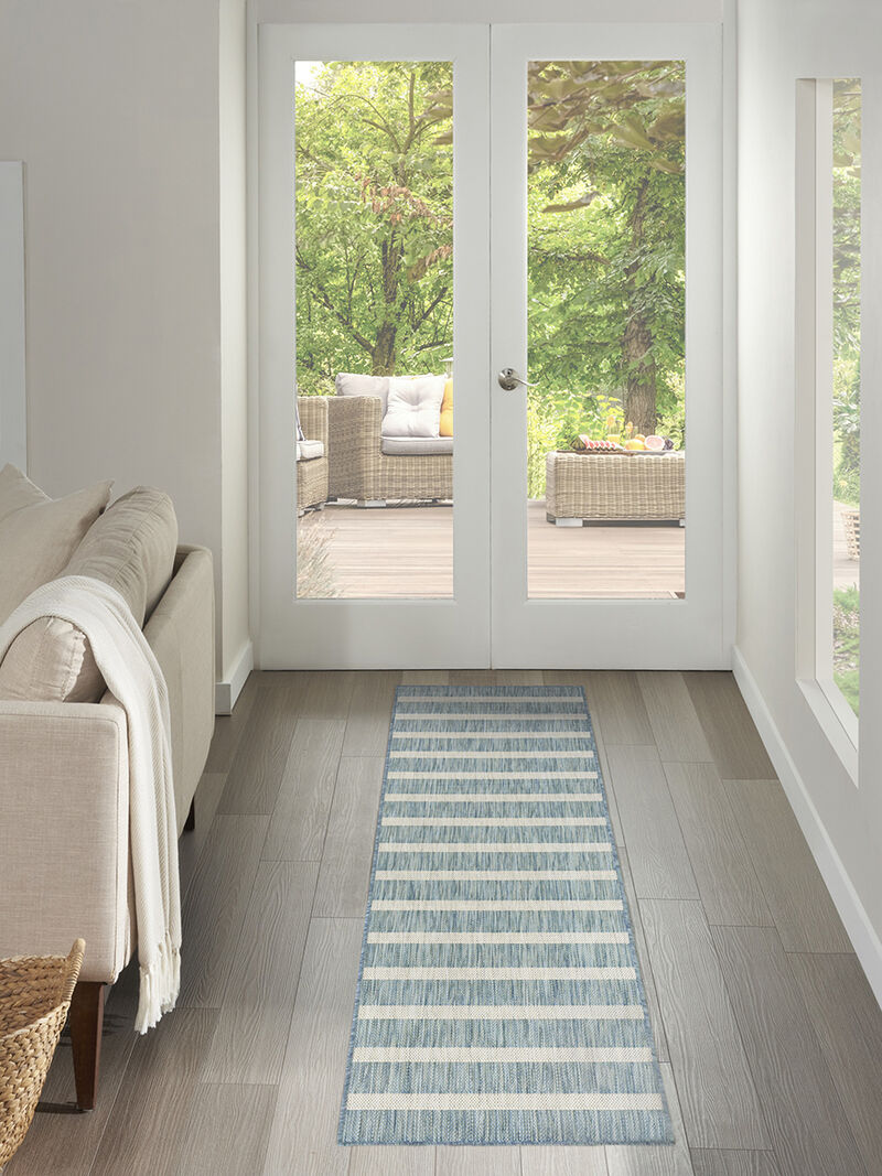 Positano POS03 Aqua/Ivory 2'2" x 10' Rug image number 6