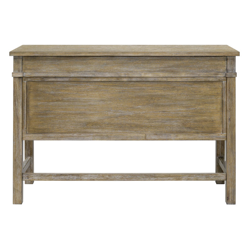 Gracie Mills Jerrell Rustic 2-Drawer Occasional Table in Natural Finish