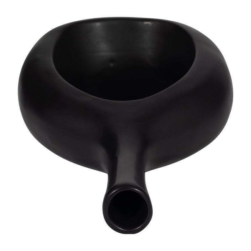 Cer, 12" Curved Open Cut Out Vase, Black image number 5