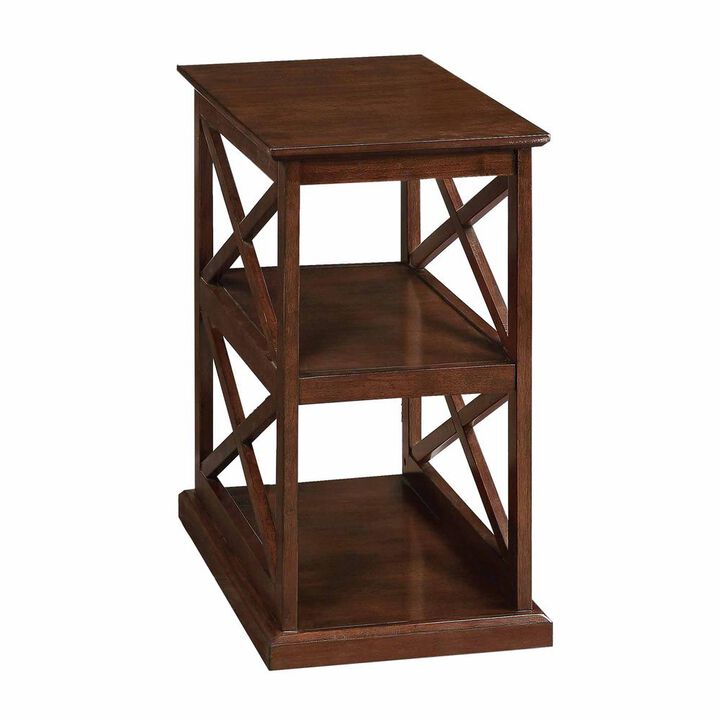 Convenience Concepts Coventry Chairside End Table with Shelves Espresso