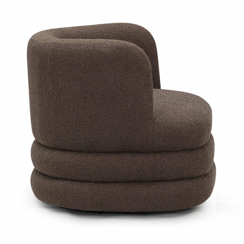 TOV Furniture Astor Brown Boucle Swivel Hotel Lounge Chair image number 2