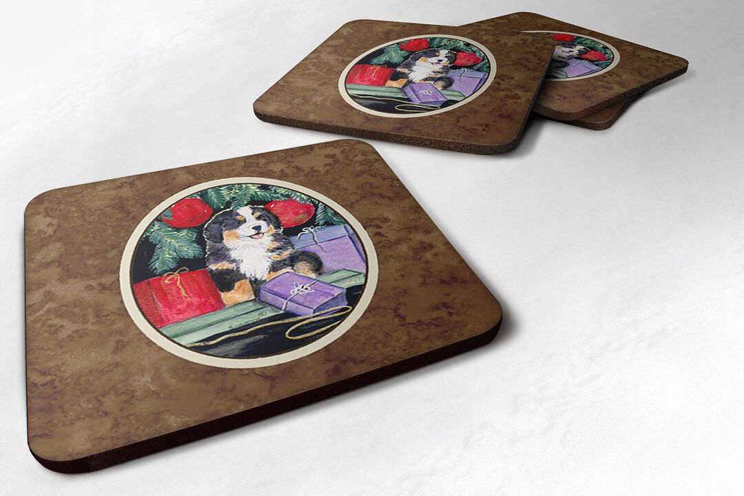 Caroline's Treasures SS8583FC Bernese Mountain Dog Foam Coasters (Set of 4), 3.5 H x 3.5 W, Multicolor