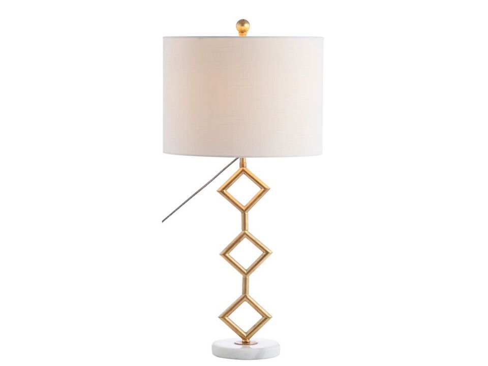 Diamante Modern Gilt Metal with Marble Base LED Table Lamp