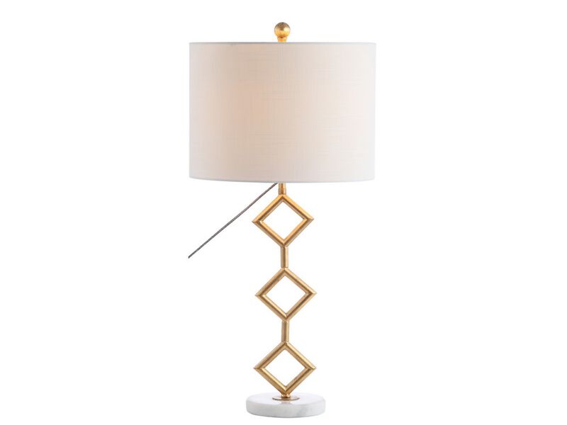 Diamante Modern Gilt Metal with Marble Base LED Table Lamp