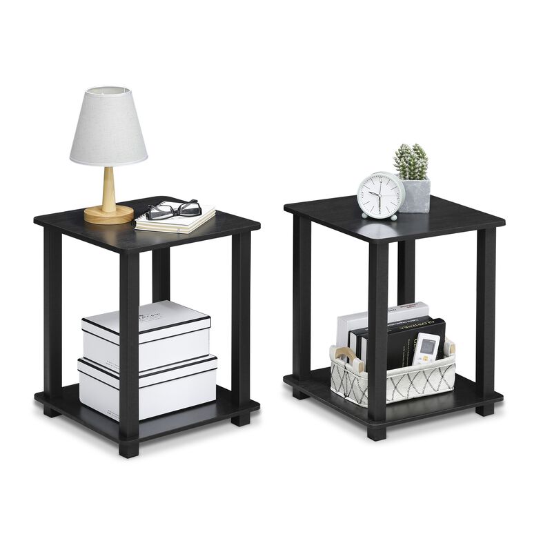 Furinno Simplistic Set of 2 End Table, Americano/Black