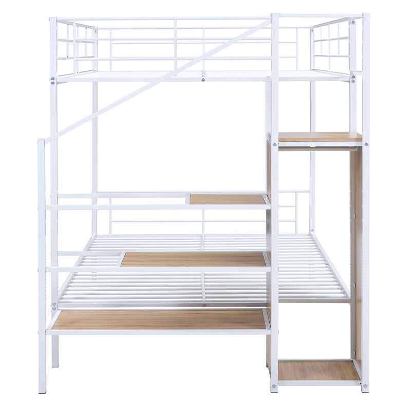 Merax Metal Bunk Bed with Lateral Storage Ladder