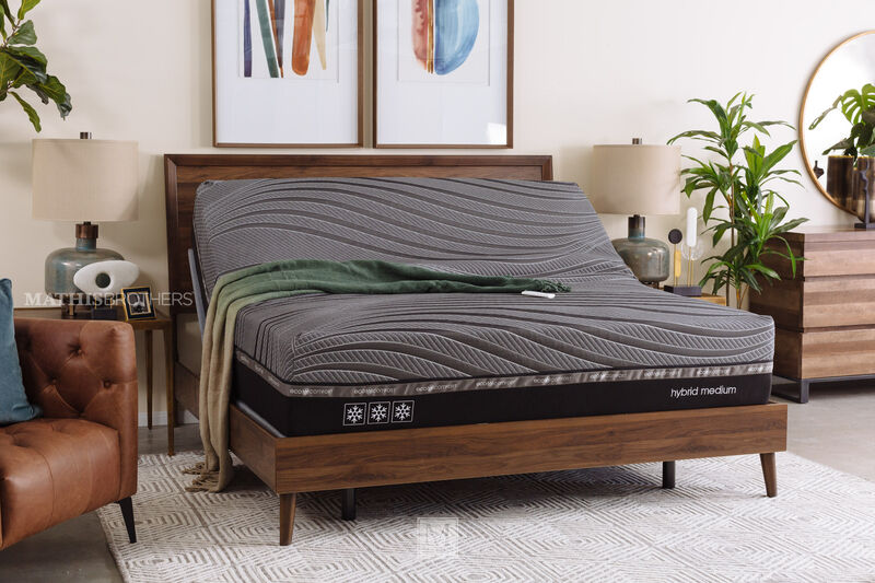 Americana Level I Adjustable Base - head inclined with Americana mattress in a bedroom setting image number 3