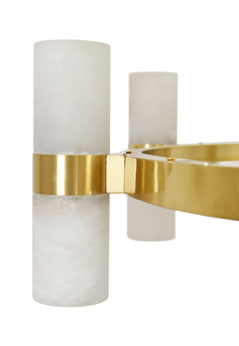 Beacon Lighting Luella 16-Light Alabaster Chandelier Modern Ceiling Chandelier image number 3