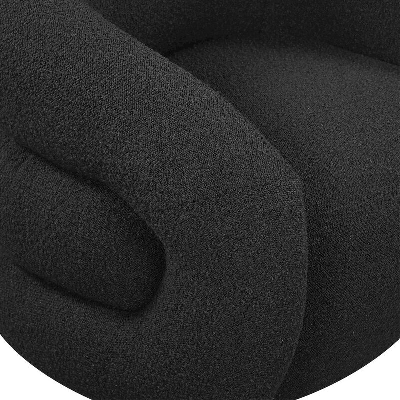 Meridian Furniture Roxbury Black Boucle Fabric Swivel Accent Chair