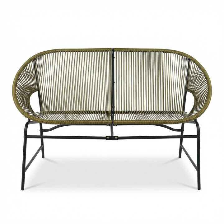 Christopher Knight Home Kamdyn Outdoor Wicker Wrap Hammock Loveseat with Metal Frame