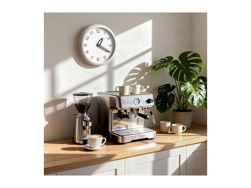 Off White Shatterproof Tempered Glass Safe Wall Clock 12 Inch Silent Non Ticking image number 3