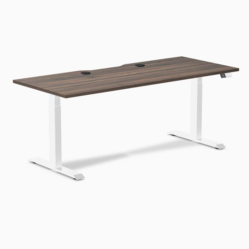 Desky Dual Scalloped Laminate Sit Stand Desk image number 0
