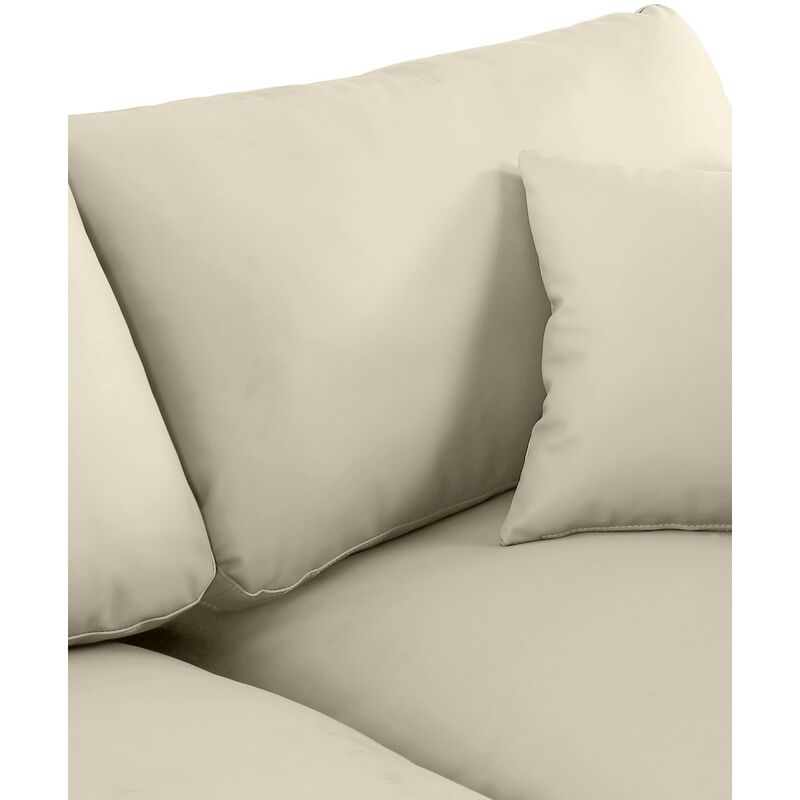 Meridian Furniture Comfy Cream Vegan Leather Modular Sofa