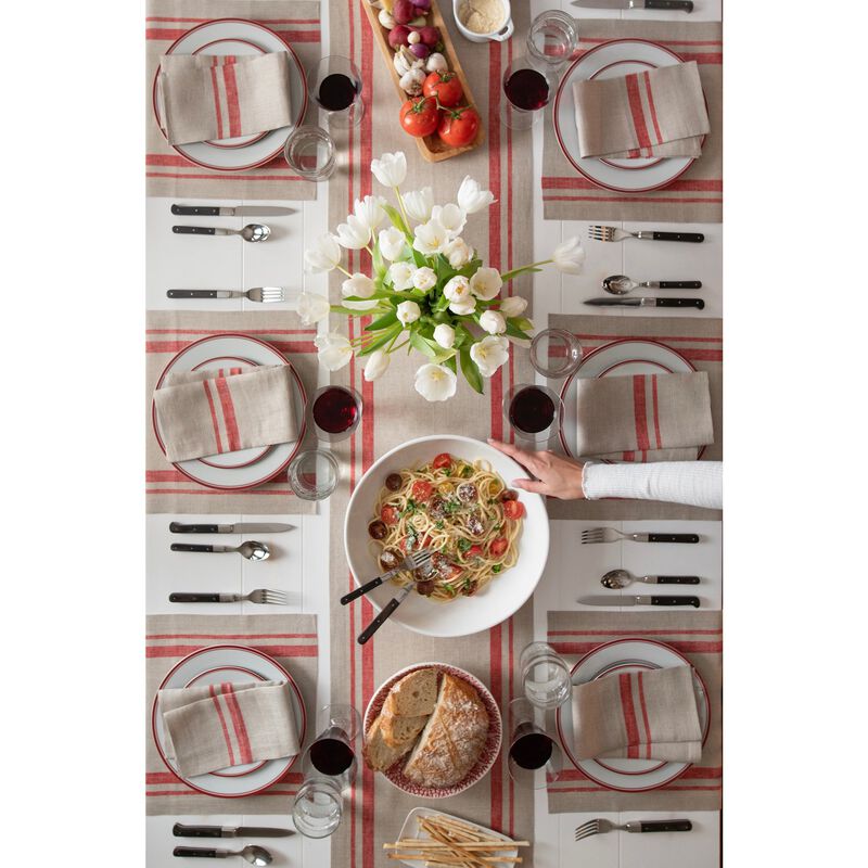 Solino Home 100% Pure Linen Table Runner - French Stripe