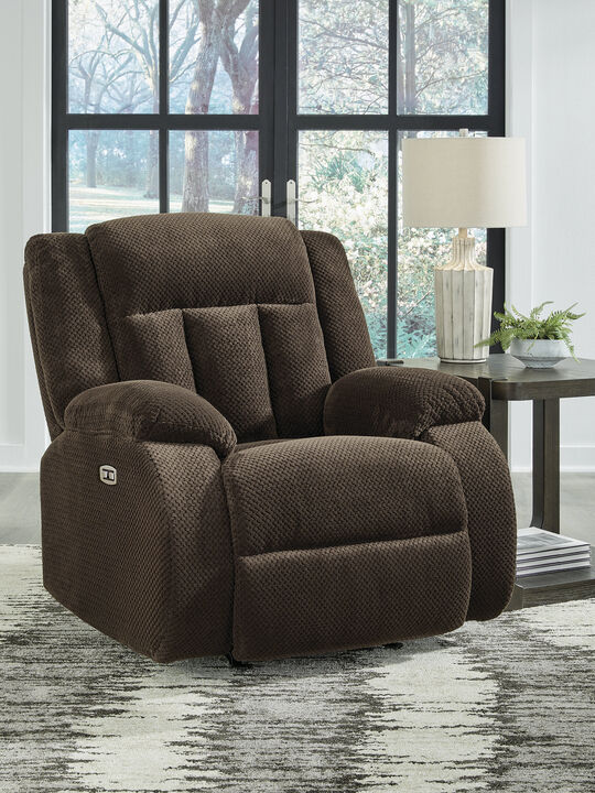 Greely Bend Power Recliner in Brown